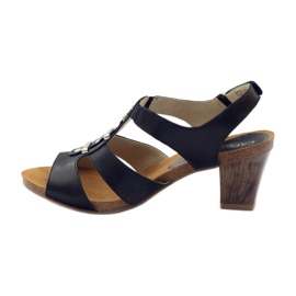 Damsandaler med kardborre Caprice svart 2