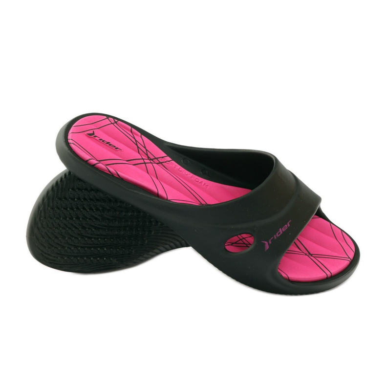 Rider 82214 gel pooltofflor svarta rosa 3