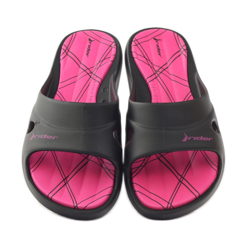 Rider 82214 gel pooltofflor svarta rosa 4