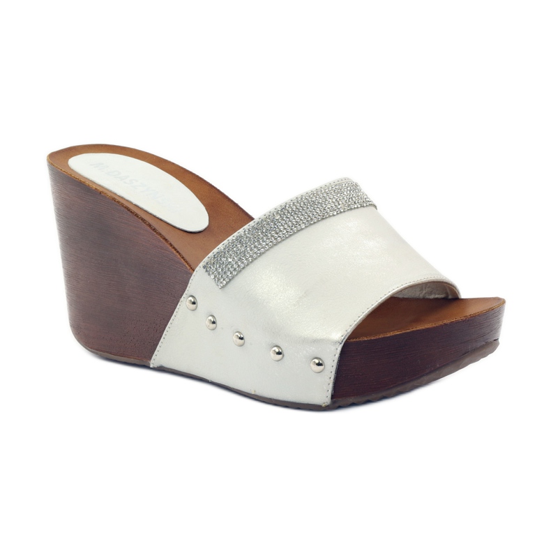 M.Daszyński Daszyński kil tofflor med cubic zirconia grå 1