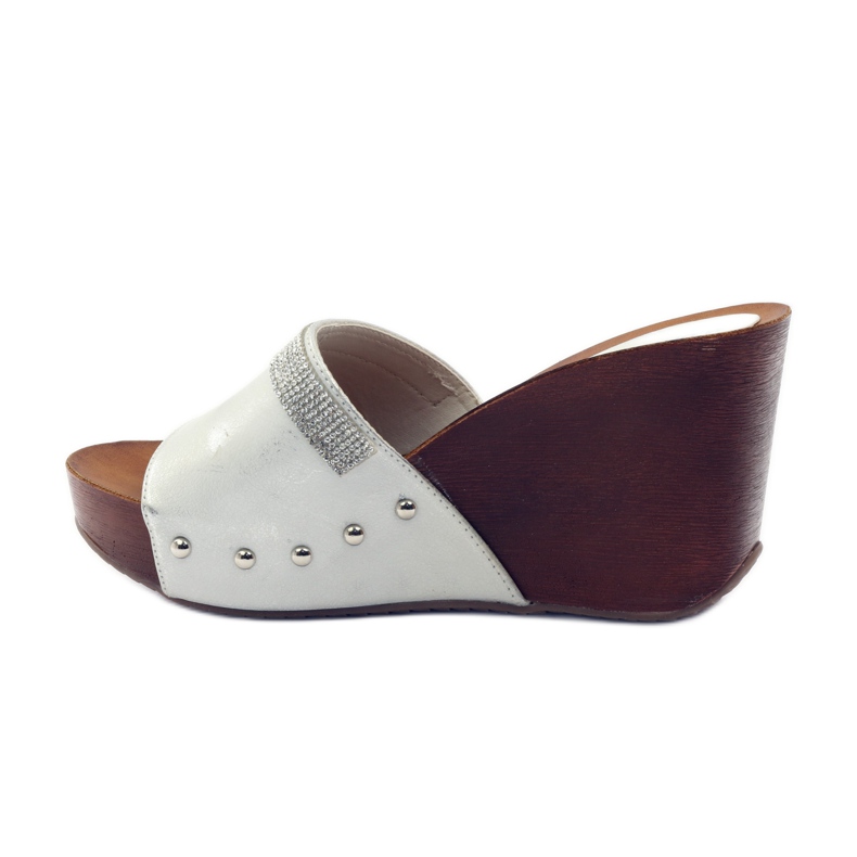 M.Daszyński Daszyński kil tofflor med cubic zirconia grå 2