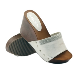 M.Daszyński Daszyński kil tofflor med cubic zirconia grå 3