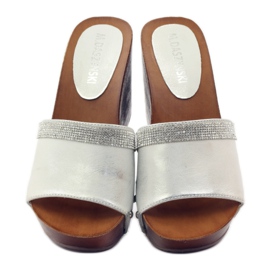 M.Daszyński Daszyński kil tofflor med cubic zirconia grå 4