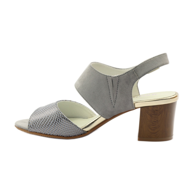 M.Daszyński Lädersandaler Daszyński grå 2