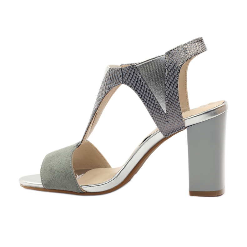 M.Daszyński Lädersandaler Daszyński grå 2