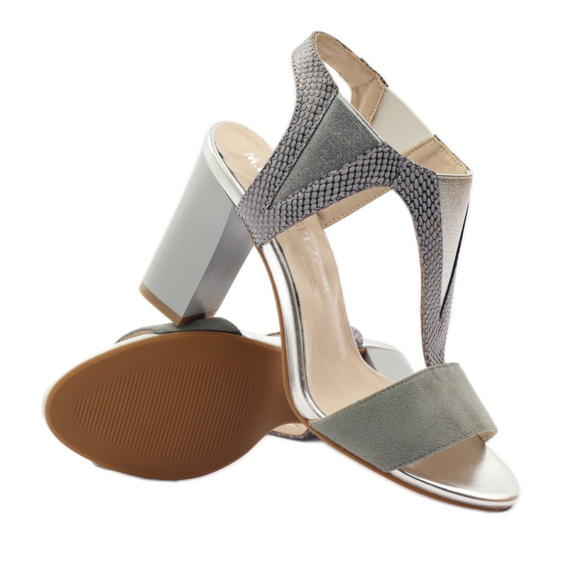 M.Daszyński Lädersandaler Daszyński grå 3