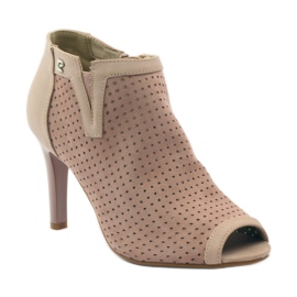 M.Daszyński Genombrutna stövlar med Daszyński-läderinlägg rosa 1