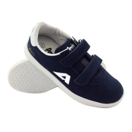 American Club Amerikanska läder innersula sport sneakers marinblå vit 3