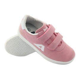 American Club Amerikanska läder innersula sport sneakers rosa vit 3