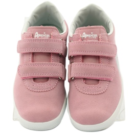 American Club Amerikanska läder innersula sport sneakers rosa vit 4