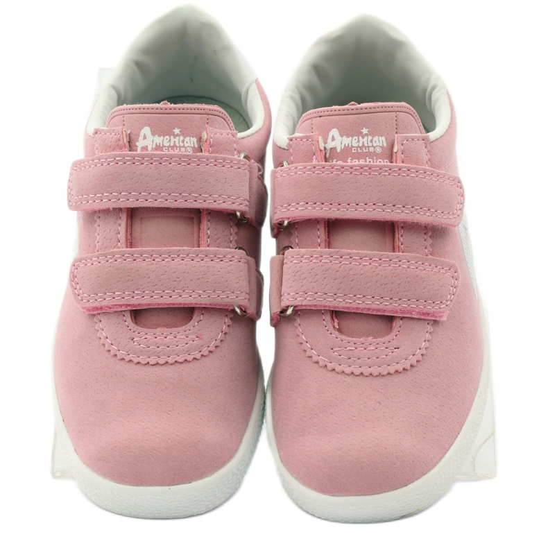 American Club Amerikanska läder innersula sport sneakers rosa vit 4