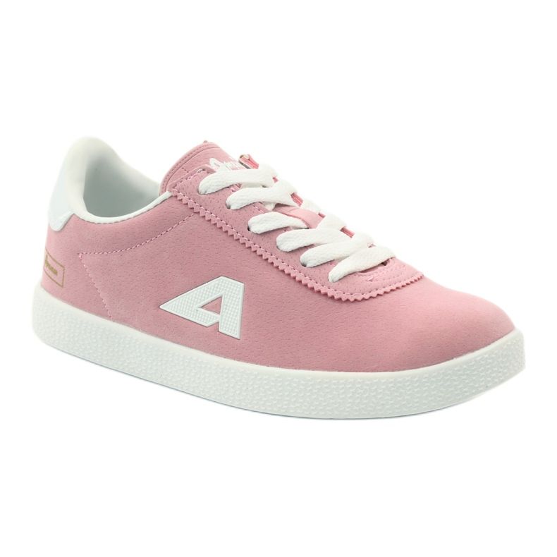 American Club Amerikanska läder innersula sport sneakers vit rosa 1
