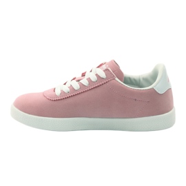 American Club Amerikanska läder innersula sport sneakers vit rosa 2