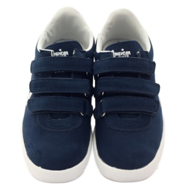 American Club Sportigt amerikanskt läderinlägg marinblå vit 4