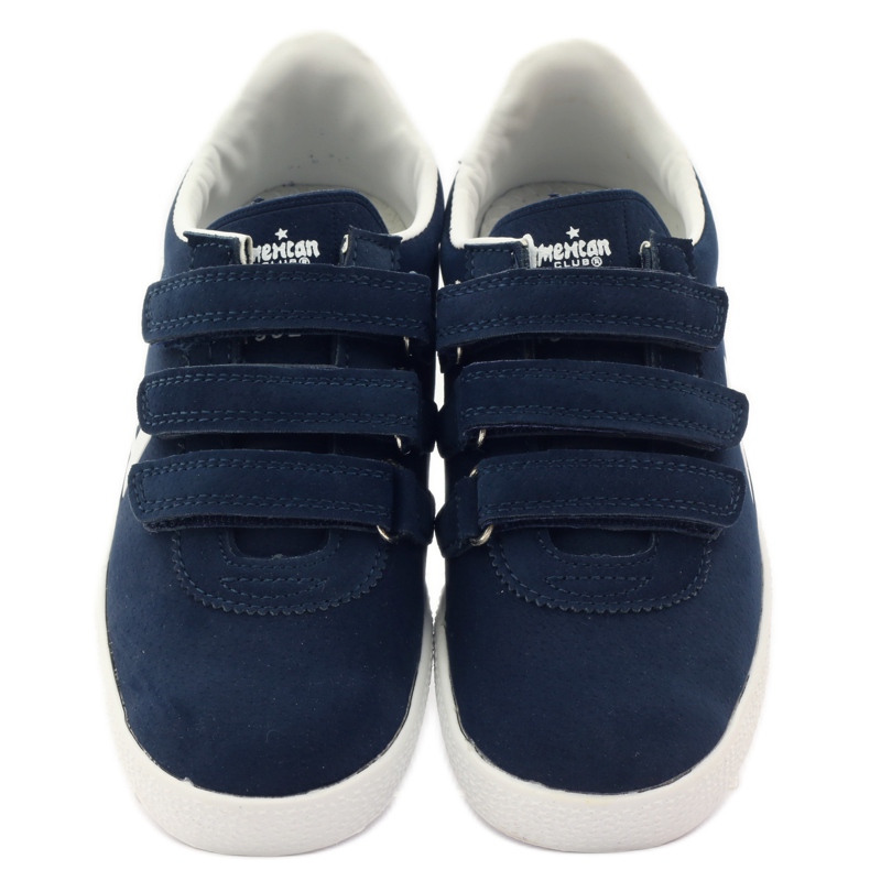 American Club Sportigt amerikanskt läderinlägg marinblå vit 4