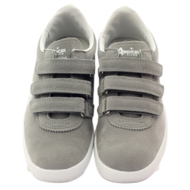 American Club Sportigt amerikanskt läderinlägg grå vit 4