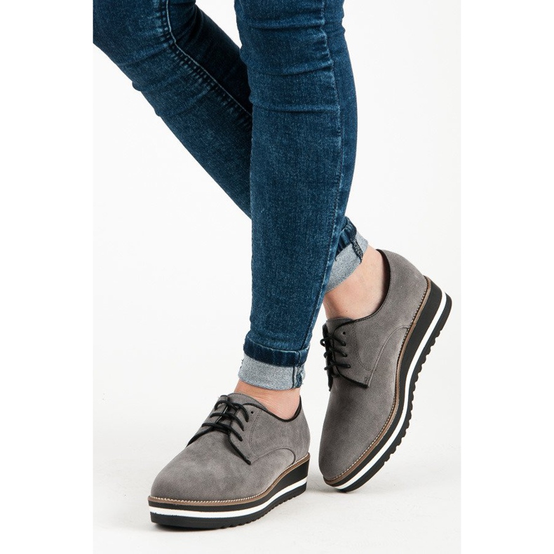 Ch. Creation Snörstövlar i mocka grå 2