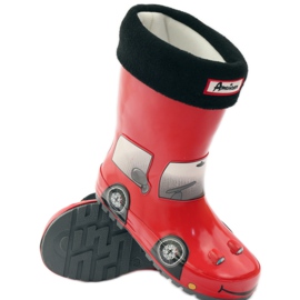 American Club Galoscher strumpa plus RED CAR innersula röd grå svart 3