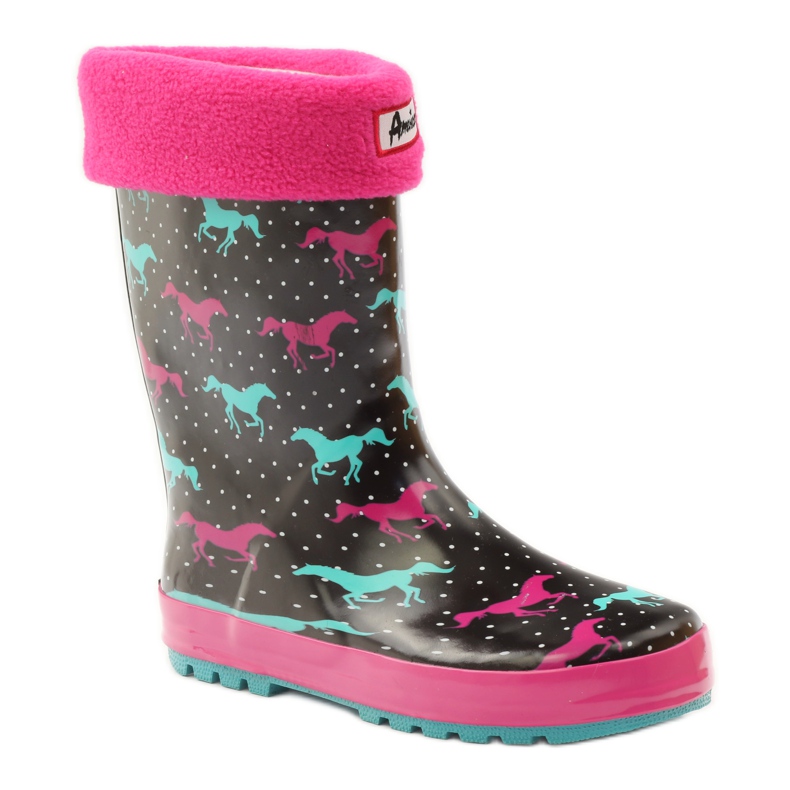 American Club Strumpagaloscher + inlägg för amerikanska hästar svart grön rosa 1