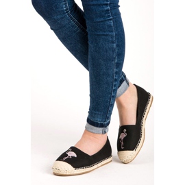 Bestelle Svarta espadrillor med en flamingo 2
