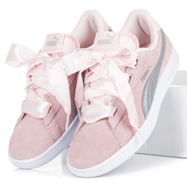 Puma smash V2 ribbon jr rosa 1