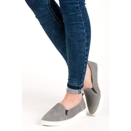 Vinceza loafers i läder grå 2