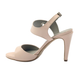 Lädersandaler på en nål Edeo 3208 rosa 2