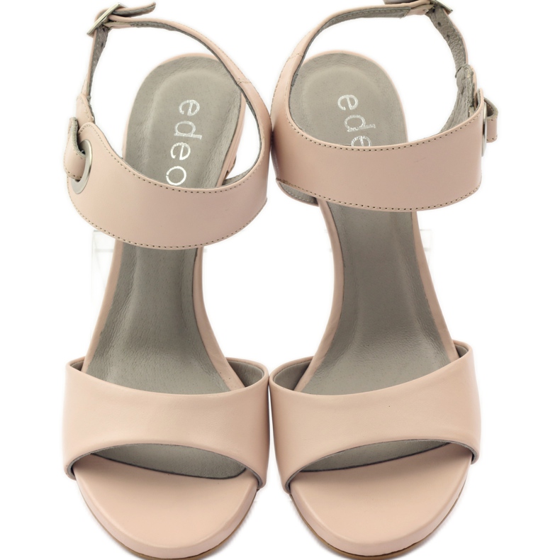 Lädersandaler på en nål Edeo 3208 rosa 4