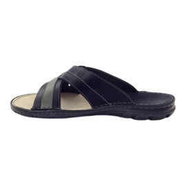 Skinntofflor herr Naszbut 055, marinblå 2