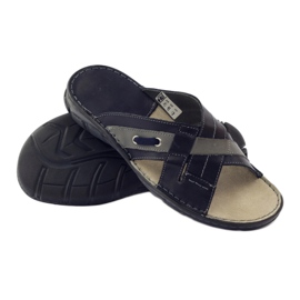 Skinntofflor herr Naszbut 055, marinblå 3