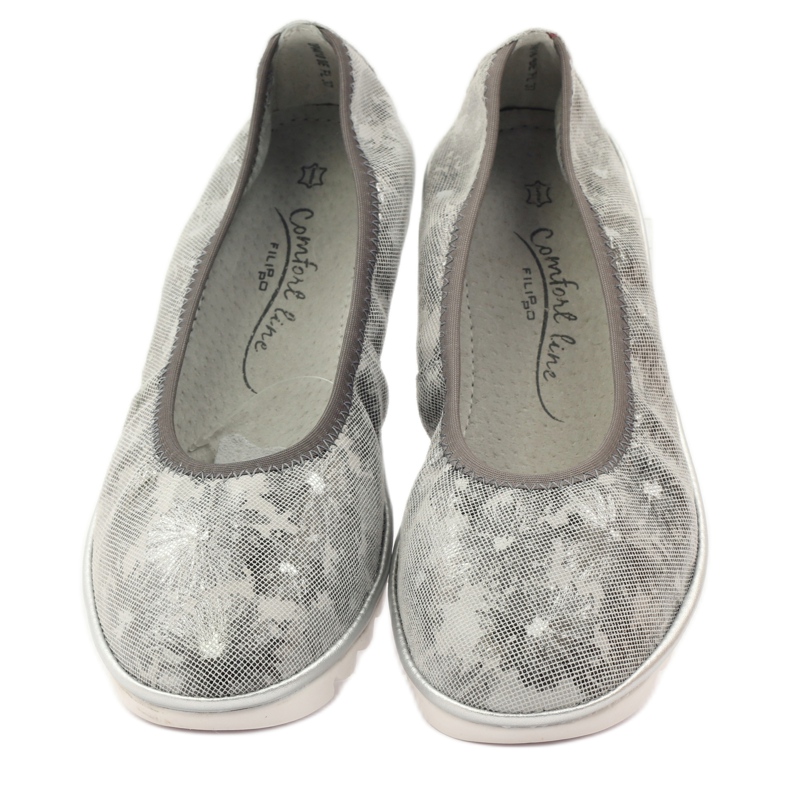 Läderskor för loafers för kvinnor Filippo 046 grå 4