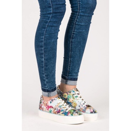 Yes Mile Bundna Sneakers Med Blommor mångfärgad 1