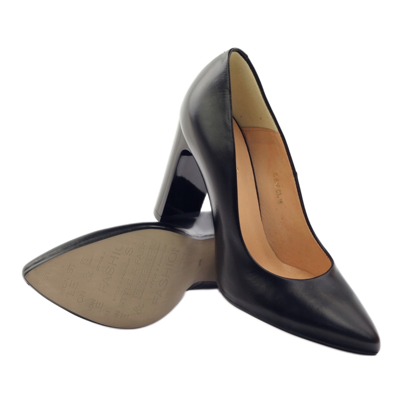 Klassiska pumpar på ESPINTO 689-stolpen svart 3