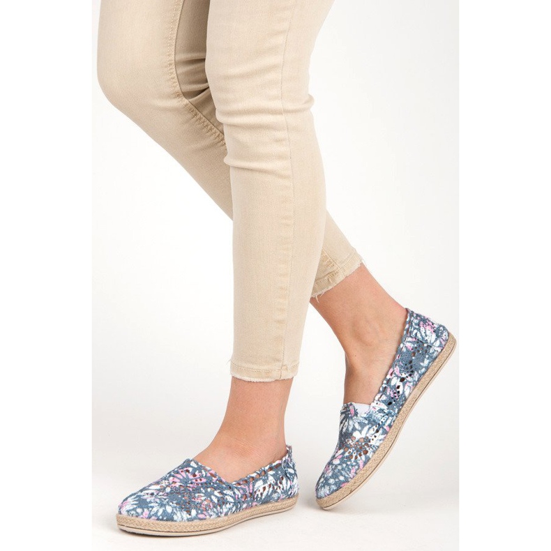 Seastar Boho stil espadrillor blå rosa 1