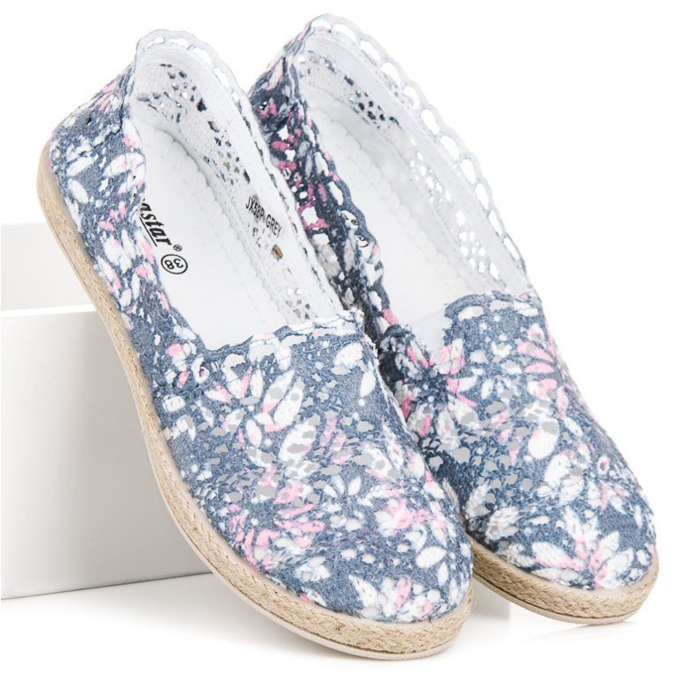 Seastar Boho stil espadrillor blå rosa 2