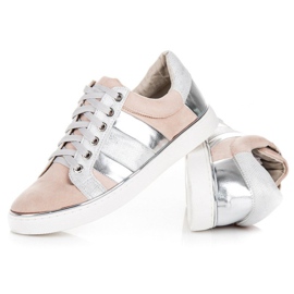 Kylie Knytna modesneakers rosa grå 5