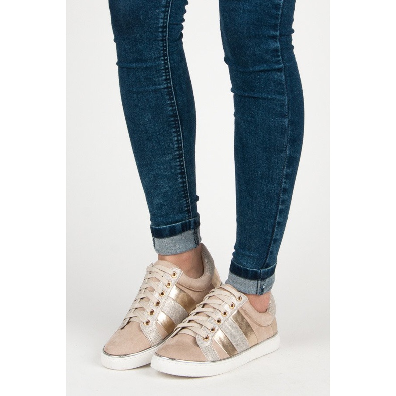 Kylie Knytna modesneakers brun 2