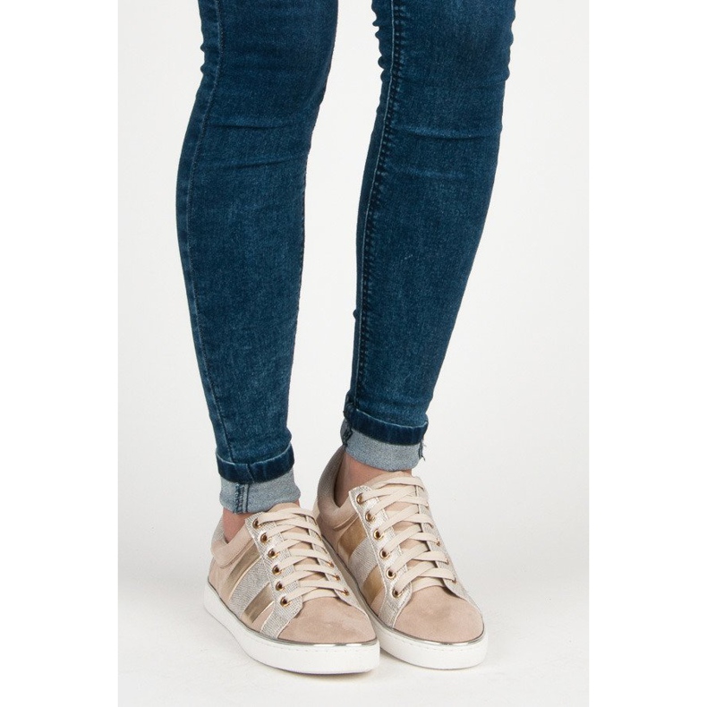 Kylie Knytna modesneakers brun 1