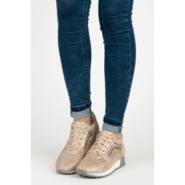 Kylie Trendiga sneakers på plattformen gul 1