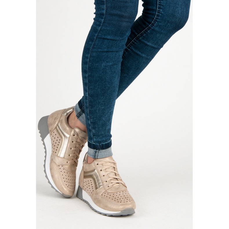 Kylie Trendiga sneakers på plattformen gul 2