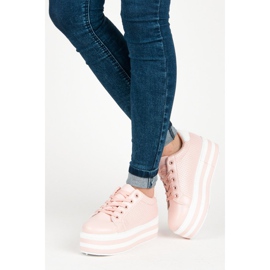 Seastar Sneakers med snörning på plattformen rosa 2