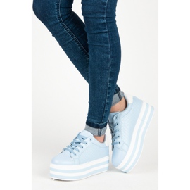 Seastar Sneakers med snörning på plattformen blå 2