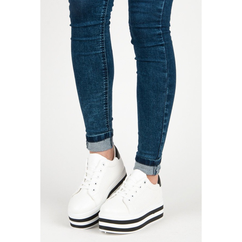 Seastar Sneakers med snörning på plattformen vit 1