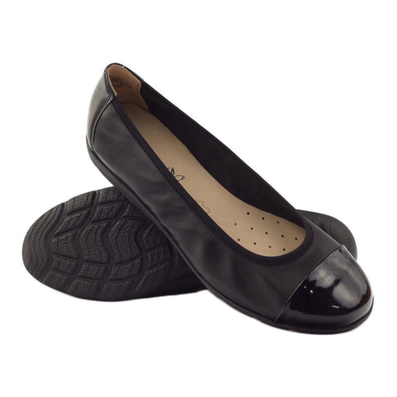 Caprice bekväma kvinnors ballerinas 9-22152-28 Svart med onair 3
