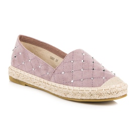 Coura Quiltade espadrillor i mocka violett 1