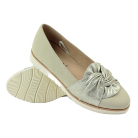 Caprice pumps låga skor damskor 24607 beige gyllene 3