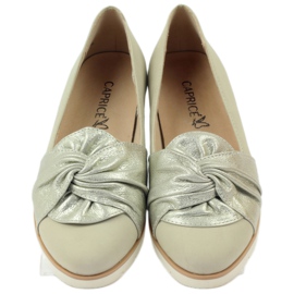 Caprice pumps låga skor damskor 24607 beige gyllene 4