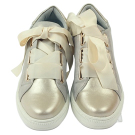 Creepers läder innersula Filippo skor grå gyllene 4