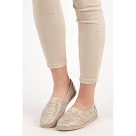 Ribbstickade espadrillor gul 1