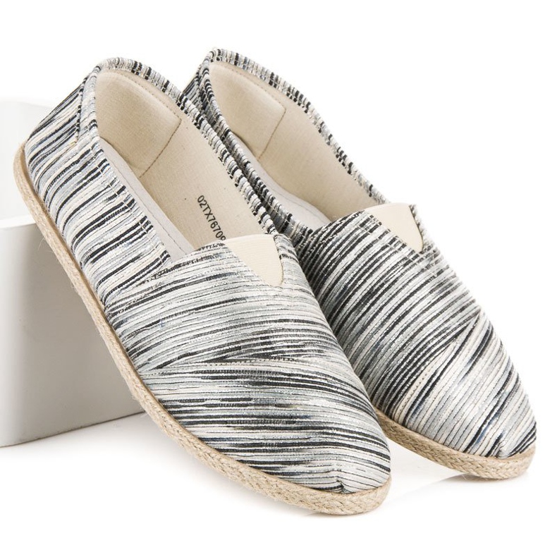 Ribbstickade espadrillor svart 2